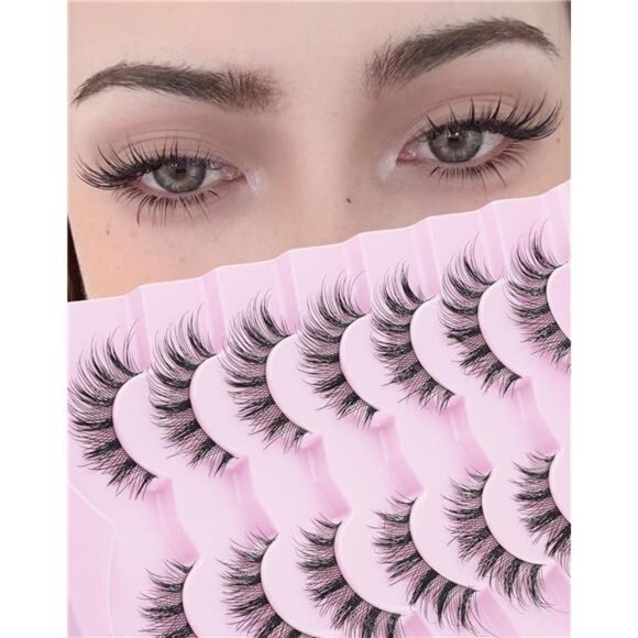 Cat Eye Lashes Manga Lashes Wispy Fake Lashes Fairy False Lashes 12mm - Picture 1 of 6